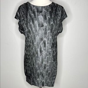 Black and White Stretchy Snake Skin Looking Print Dress